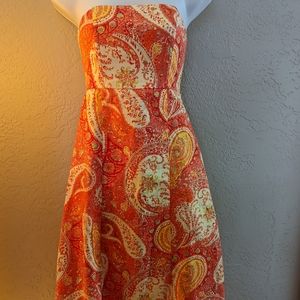moda international dress Strapless Size 2 Tie Back strapless dress. Orange